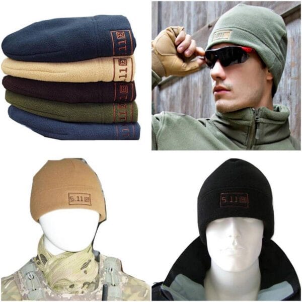 Polar Hat Fleece Beanie Hat Double-Deck Winter Cap