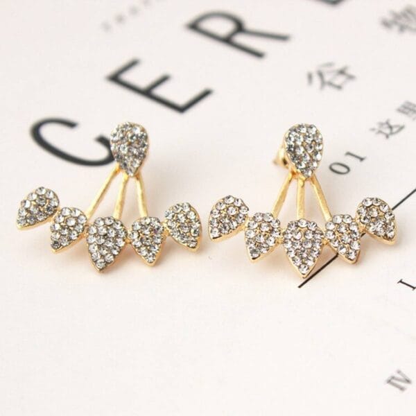 Korean Drop Crystals Stud Earrings for Women Fashion Jewelry