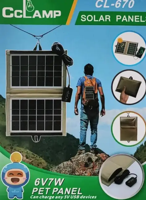 Cclamp CL-670 7W Foldable Solar Panel - Portable USB Solar Charger - Image 2