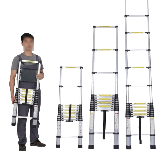 Heavy Duty Folding Aluminum Telescopic Ladder - Multi-Purpose Extension Ladder