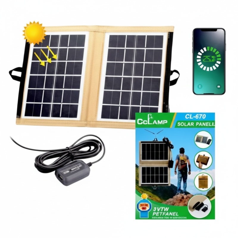 Cclamp CL-670 7W Foldable Solar Panel - Portable USB Solar Charger - Image 3