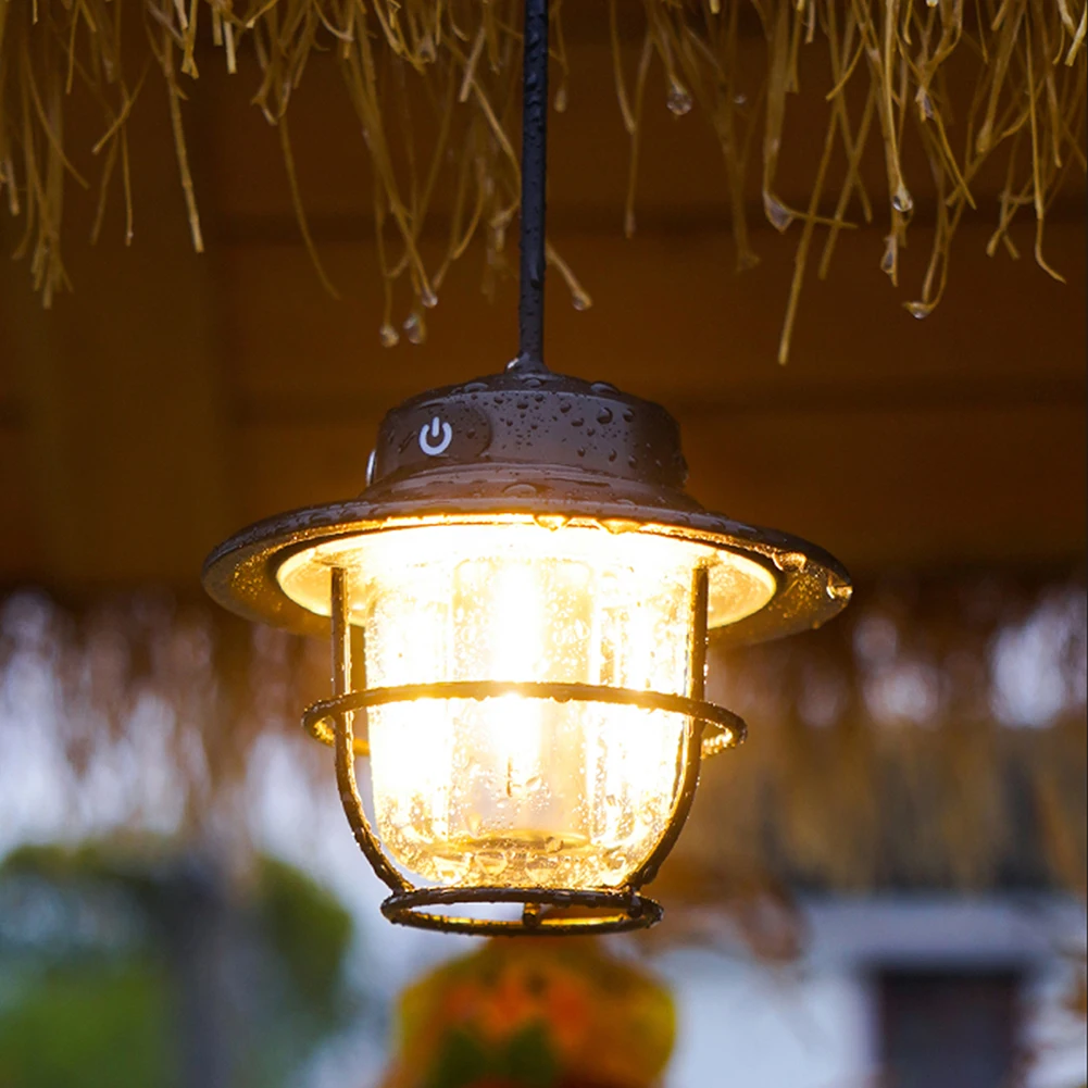 Vintage LED Camping Lantern - Portable Retro Hanging Tent Light LY15