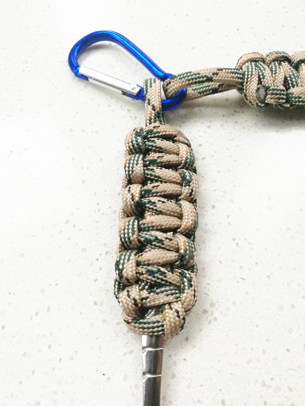 Tactical Paracord Camping Spoon & Fork Set with Carabiner - Image 6