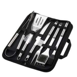 Premium 6-Piece Stainless Steel BBQ Grill Tool Set - Professional BBQ Kit with Portable Case