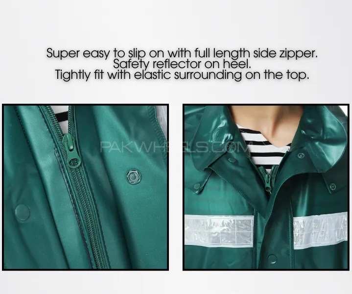 Full Rain Suit Waterproof Jacket & Trouser Raincoat Set with Safety Strips - Image 3