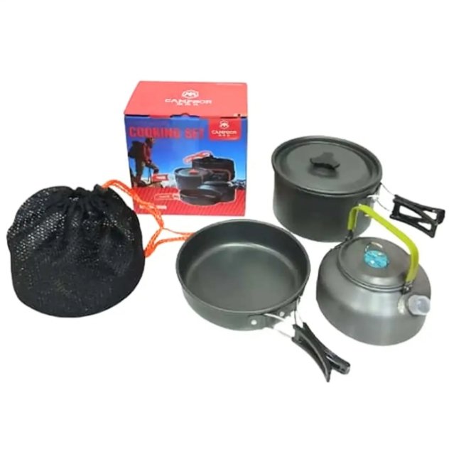 Campsor-308 Outdoor Camping Cooking Set - Lightweight Aluminum Cookware - Image 2
