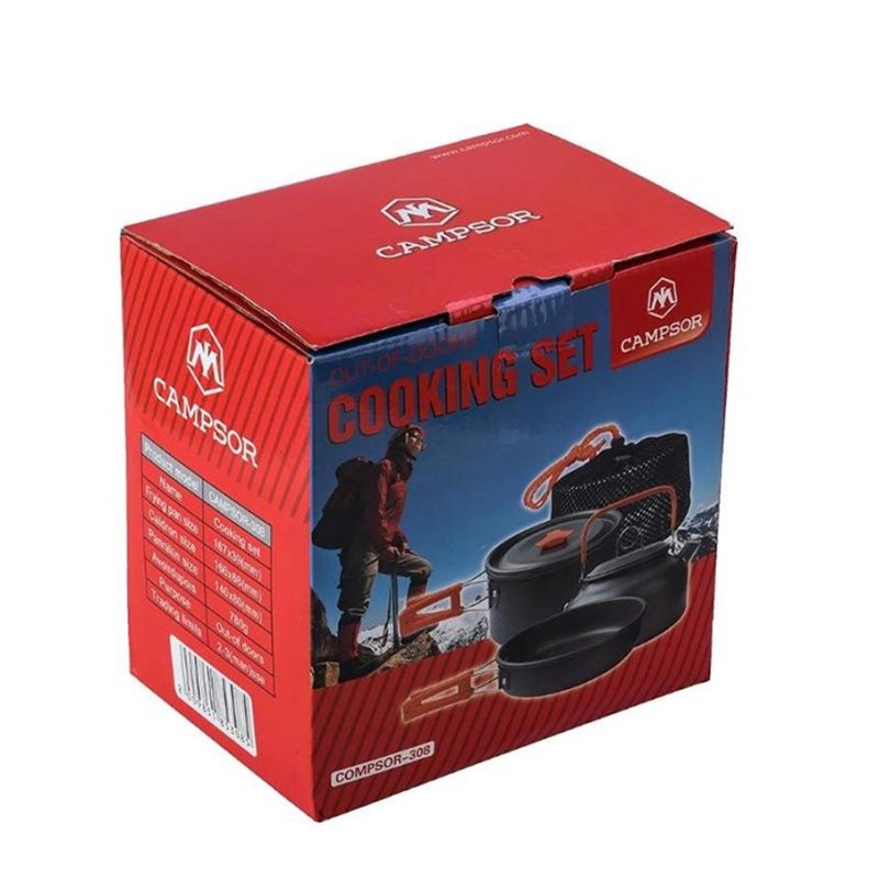 Campsor-308 Outdoor Camping Cooking Set - Lightweight Aluminum Cookware - Image 5