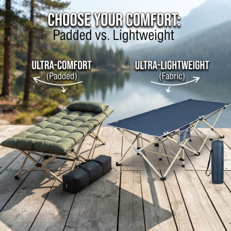 Premium Foldable Camping Cot Bed - Heavy Duty Portable Foldable Bed - Image 3