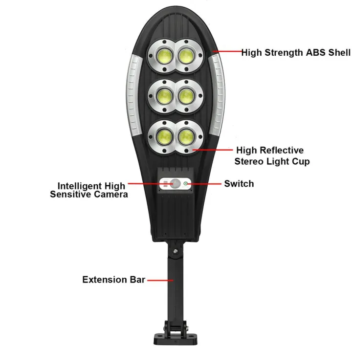 500W High Power COB Solar Street Light Weatherproof Security Lamp - Image 4