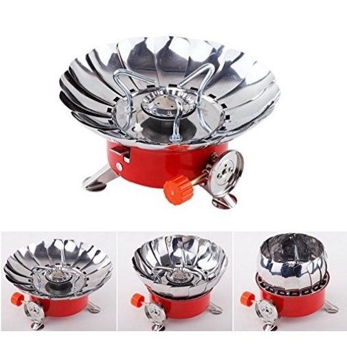 Windproof Camping Stove - Portable Gas Burner with Retractable Wind Deflectors - Image 2