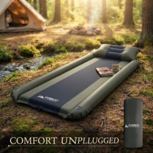 Outdoor Camping Air Mattress Inflatable Sleeping Pad with Built-in Pillow