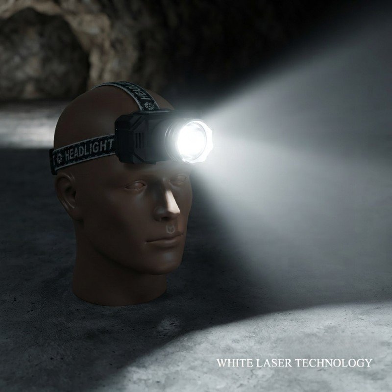 Telescopic Zoom Headlight with Type-C USB Rechargeable Bright Light - Image 2