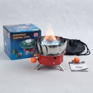 Windproof Camping Stove - Portable Gas Burner with Retractable Wind Deflectors